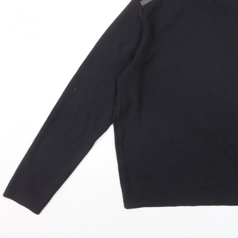 Reiss Men's Black Roll Neck Slim Fit Knit Jumper Size S