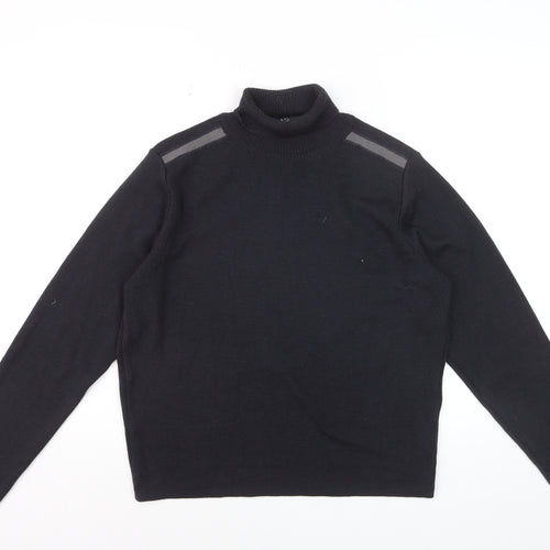 Reiss Men's Black Roll Neck Slim Fit Knit Jumper Size S