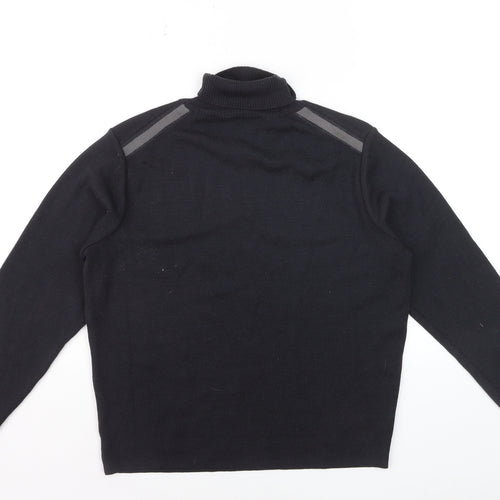 Reiss Men's Black Roll Neck Slim Fit Knit Jumper Size S