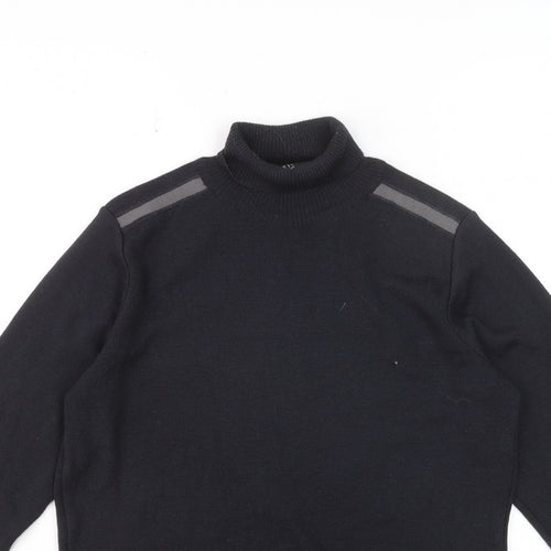 Reiss Men's Black Roll Neck Slim Fit Knit Jumper Size S