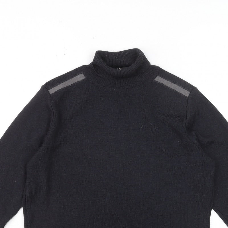 Reiss Men's Black Roll Neck Slim Fit Knit Jumper Size S