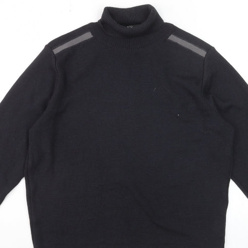 Reiss Men's Black Roll Neck Slim Fit Knit Jumper Size S