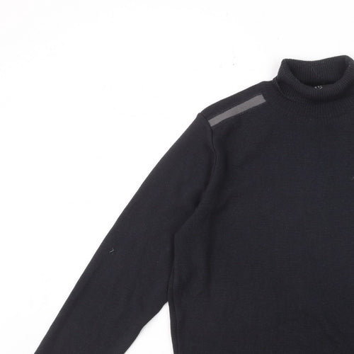 Reiss Men's Black Roll Neck Slim Fit Knit Jumper Size S