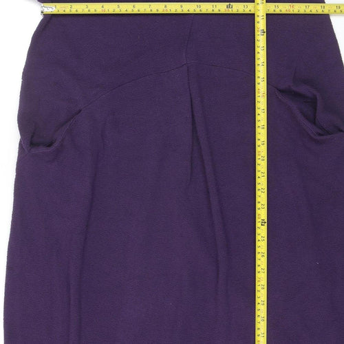 Sahara Women’s Purple Knit Shift Dress S 3/4 Sleeve Button High Neck