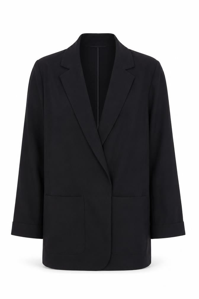Front view of Marks & Spencer Women’s Black Relaxed Fit Blazer, size UK 10