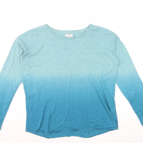 Fat Face Womens Blue Long Sleeve Cotton Jersey T-Shirt Size 12