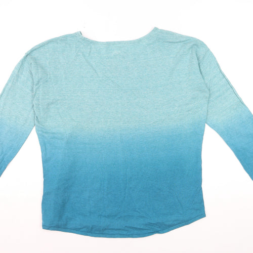 Fat Face Womens Blue Long Sleeve Cotton Jersey T-Shirt Size 12