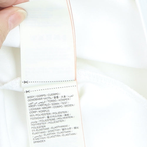Superdry Women's White Skater Dress S Sleeveless Beaded Neckline