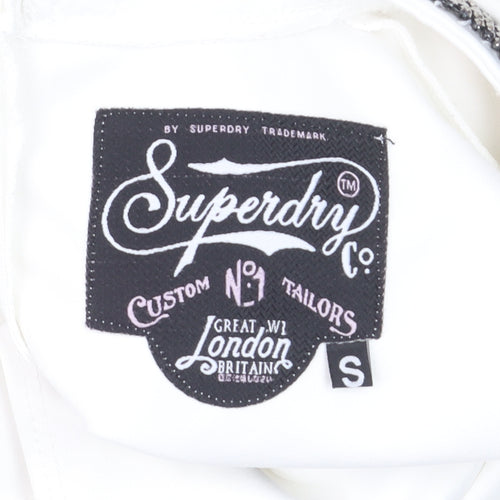 Superdry Women's White Skater Dress S Sleeveless Beaded Neckline
