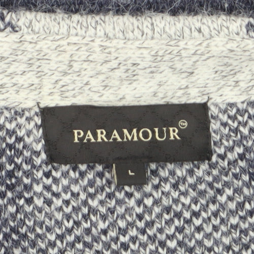 Paramour Women's Grey Check Knit Longline Cardigan Size L