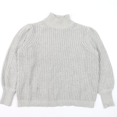 Boden Womens Grey Roll Neck Wool Jumper UK 14 Classic Knit Winter