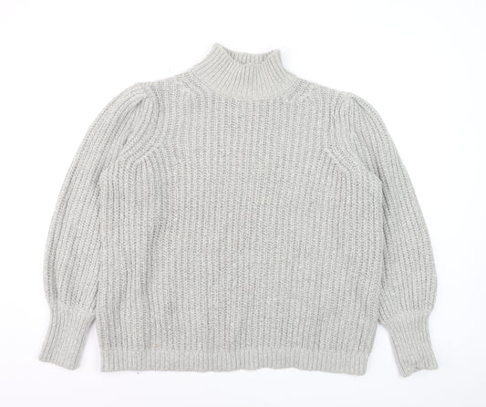 Boden Womens Grey Roll Neck Wool Jumper UK 14 Classic Knit Winter