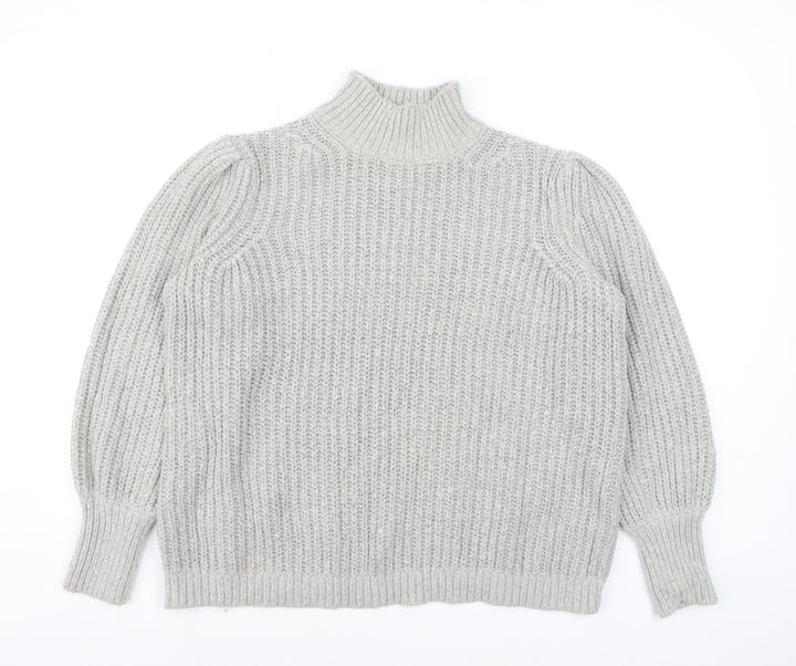 Boden Womens Grey Roll Neck Wool Jumper UK 14 Classic Knit Winter