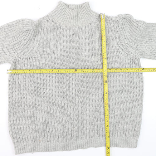 Boden Womens Grey Roll Neck Wool Jumper UK 14 Classic Knit Winter