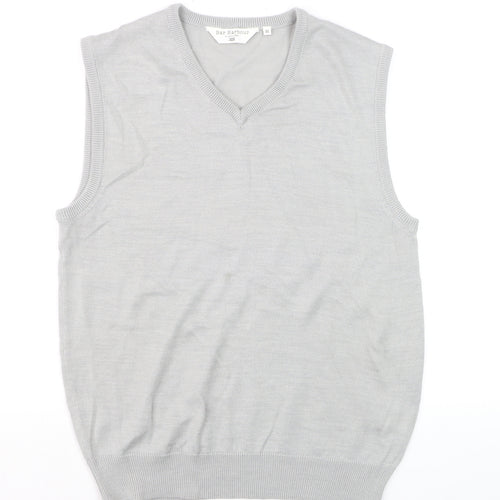 Bar Harbour Men’s Grey V-Neck Sleeveless Merino Wool Blend Vest M