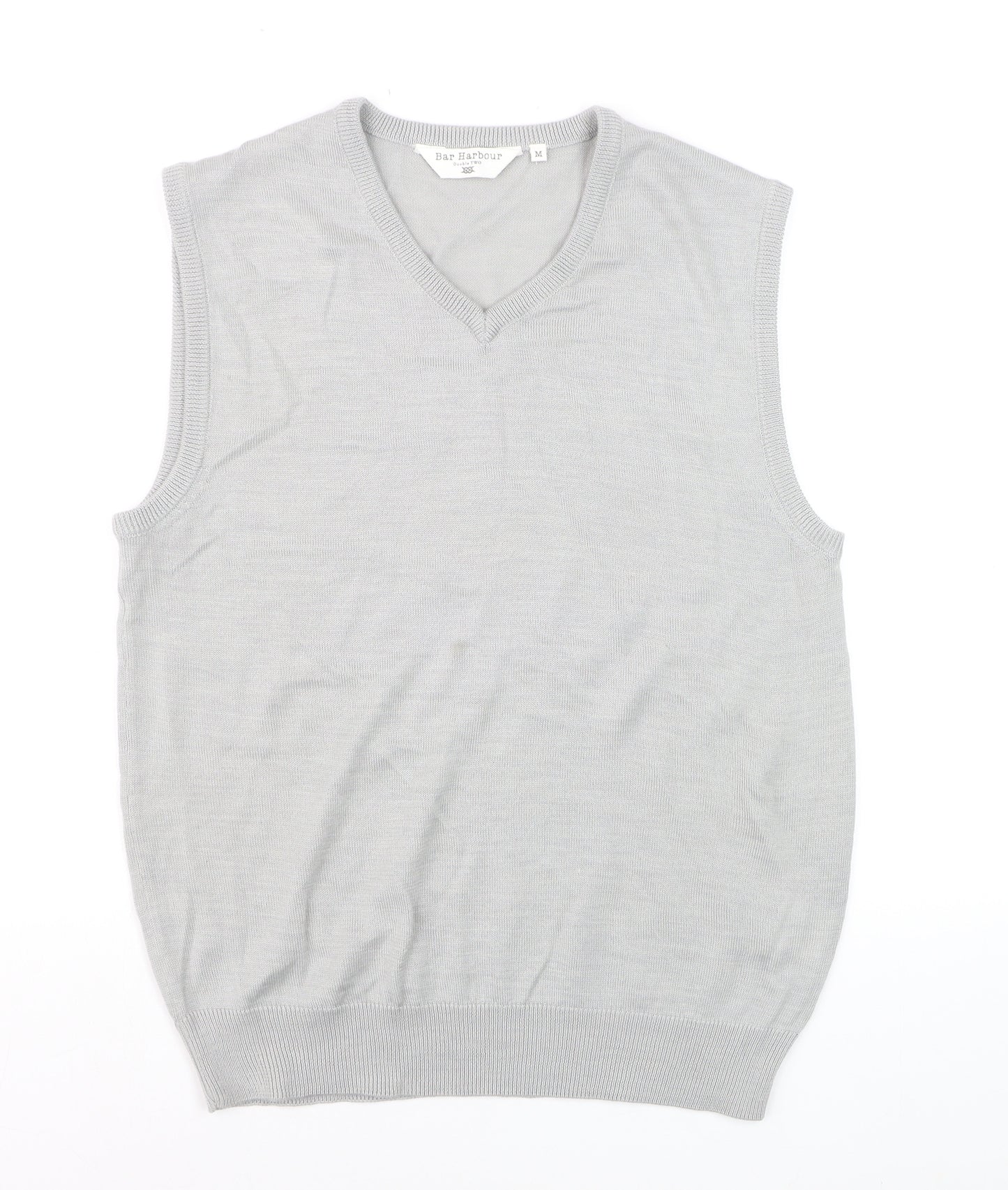 Bar Harbour Men’s Grey V-Neck Sleeveless Merino Wool Blend Vest M