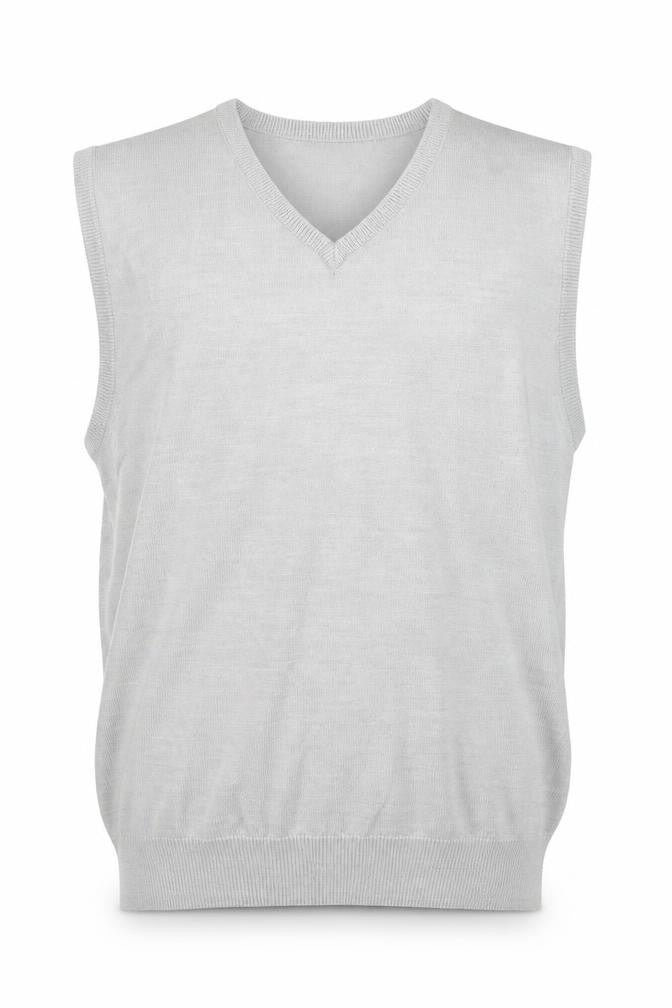 Bar Harbour Men’s Grey V-Neck Sleeveless Merino Wool Blend Vest M