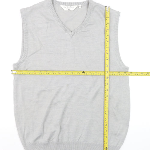 Bar Harbour Men’s Grey V-Neck Sleeveless Merino Wool Blend Vest M