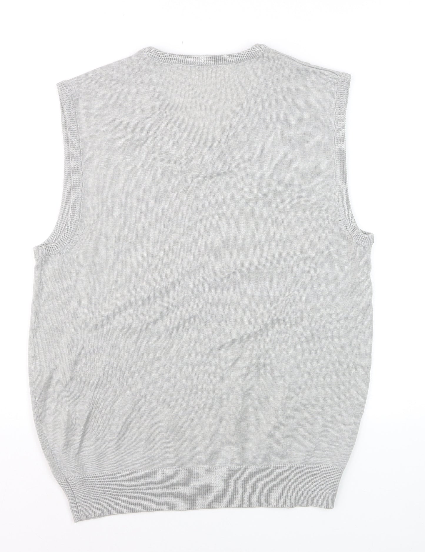 Bar Harbour Men’s Grey V-Neck Sleeveless Merino Wool Blend Vest M