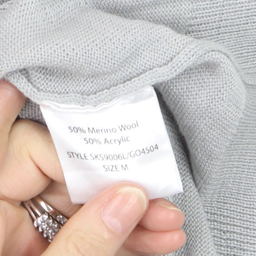 Bar Harbour Men’s Grey V-Neck Sleeveless Merino Wool Blend Vest M