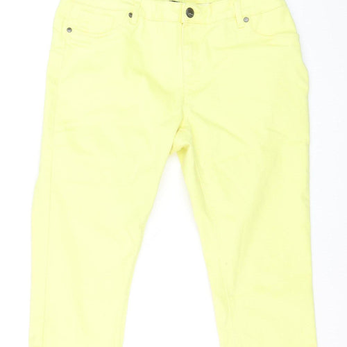 Suko Jeans Women’s Yellow Cropped Slim Stretch Trousers Size 12