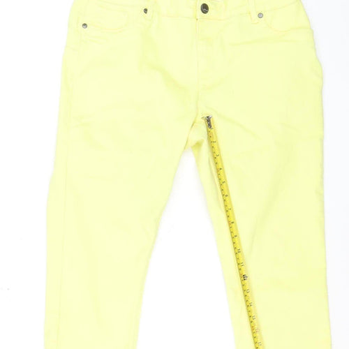 Suko Jeans Women’s Yellow Cropped Slim Stretch Trousers Size 12