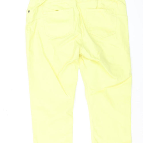 Suko Jeans Women’s Yellow Cropped Slim Stretch Trousers Size 12