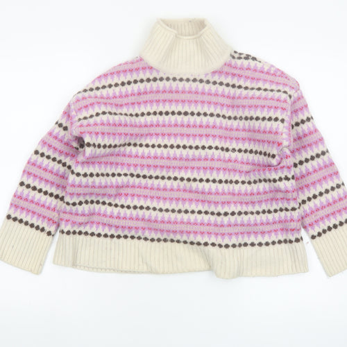 Barbour Women's Multicoloured Roll Neck Wool Jumper Size 12