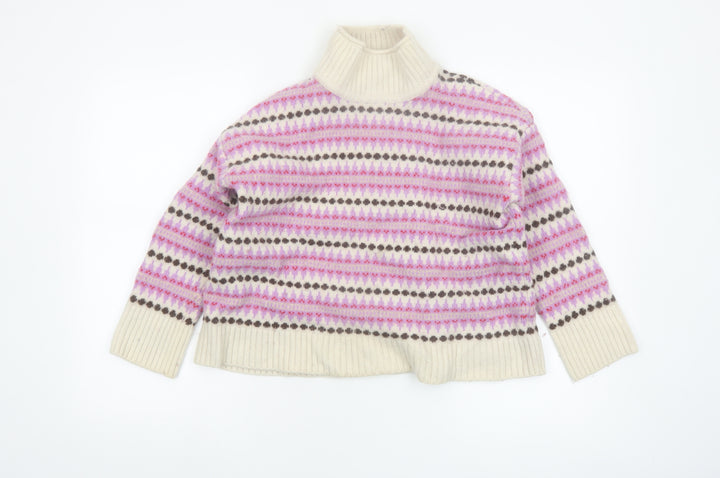 Barbour Women's Multicoloured Roll Neck Wool Jumper Size 12