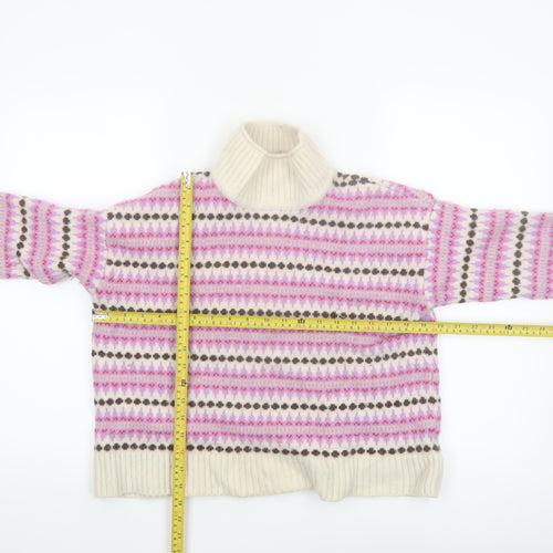 Barbour Women's Multicoloured Roll Neck Wool Jumper Size 12