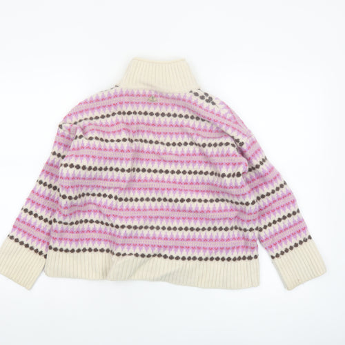 Barbour Women's Multicoloured Roll Neck Wool Jumper Size 12