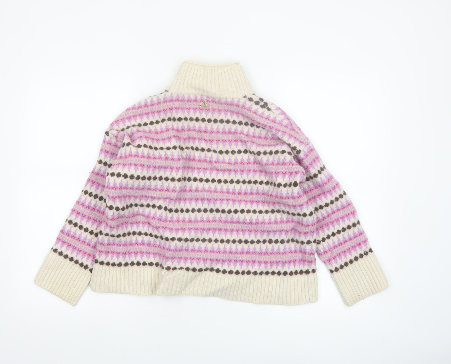 Barbour Women's Multicoloured Roll Neck Wool Jumper Size 12