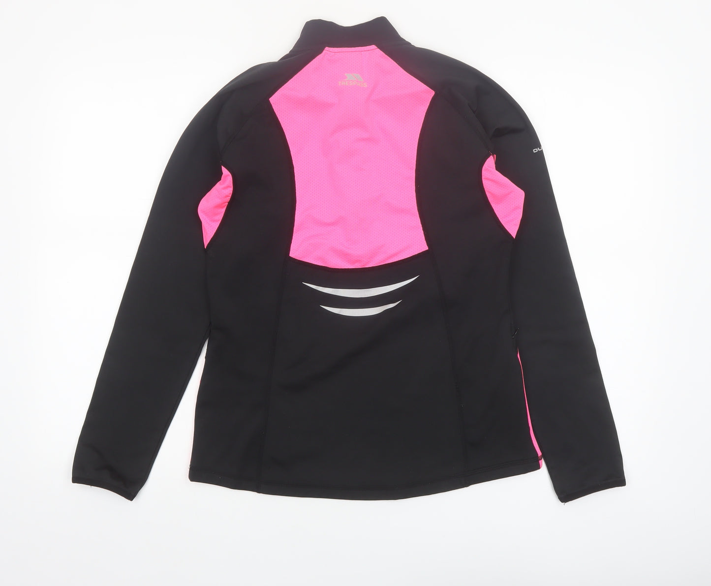 Trespass Womens Black Pink 1/4 Zip Long Sleeve Active Pullover UK 12