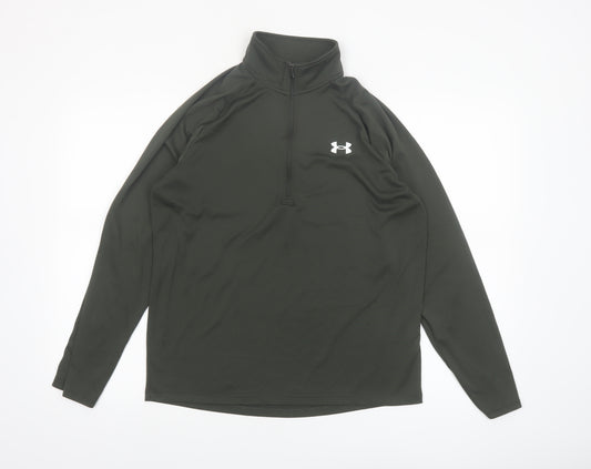 Under Armour Men Green M 1/4 Zip Long Sleeve Pullover Top