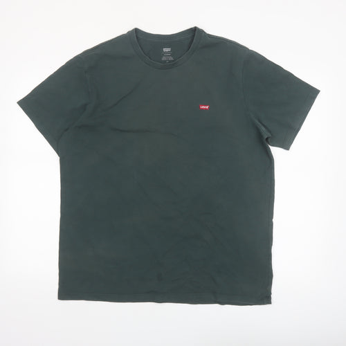 Levi's Men's Green Crew Neck Cotton T-Shirt Size L Regular Fit