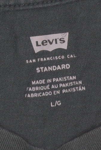 Levi's Men's Green Crew Neck Cotton T-Shirt Size L Regular Fit