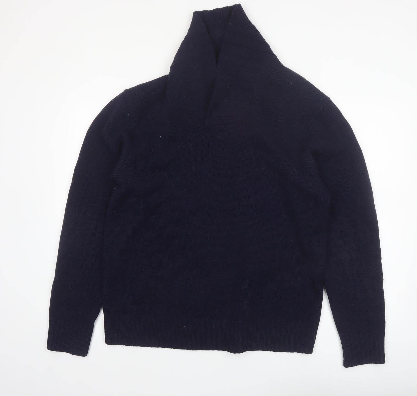 Boden Men's Blue Lambswool Shawl Neck Jumper Size L