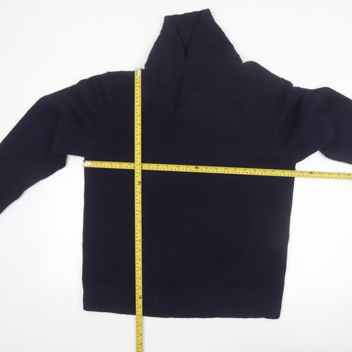 Boden Men's Blue Lambswool Shawl Neck Jumper Size L