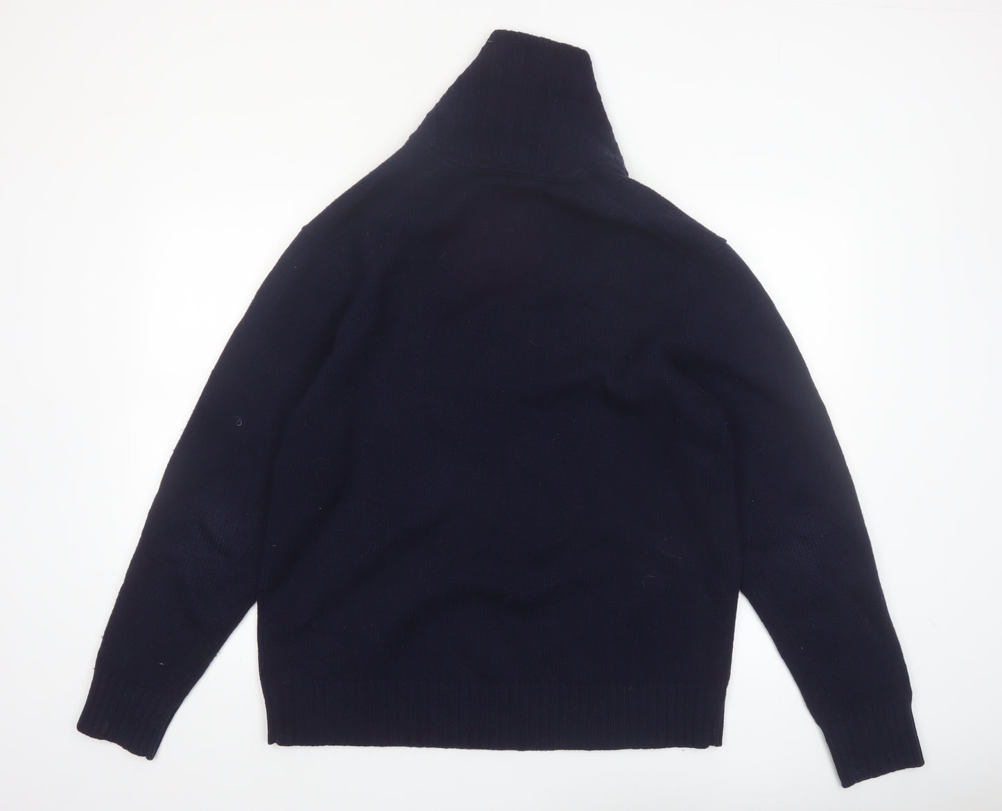 Boden Men's Blue Lambswool Shawl Neck Jumper Size L