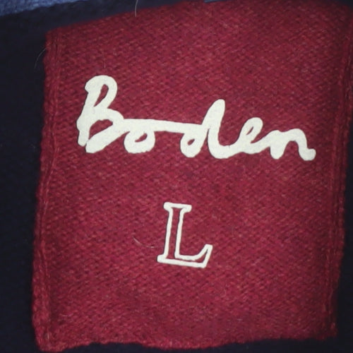 Boden Men's Blue Lambswool Shawl Neck Jumper Size L