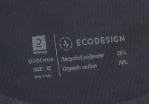 Quechua Men's Navy Blue Graphic Mountain Print T-Shirt XL
