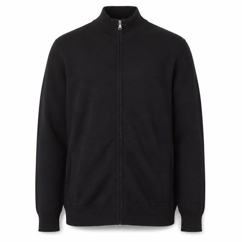 Marks and Spencer Blue Harbour Men's Black Full Zip Cotton Jumper L