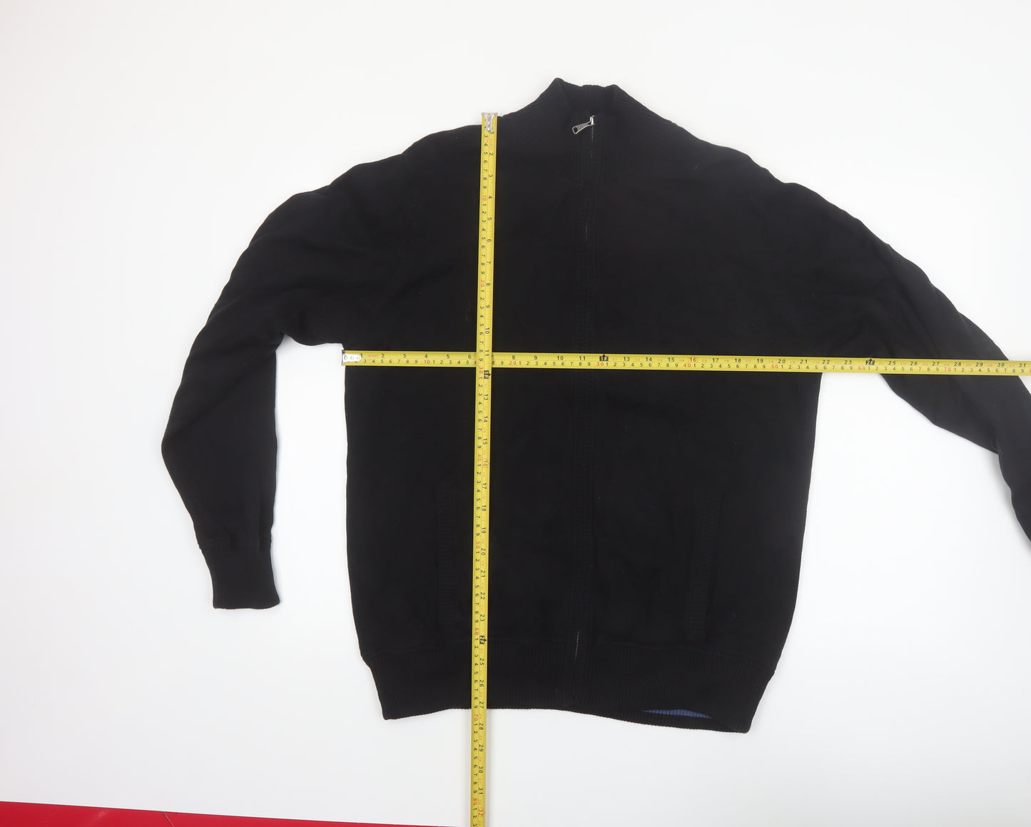 Marks and Spencer Blue Harbour Men's Black Full Zip Cotton Jumper L