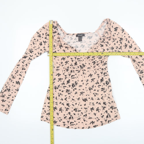 New Look Maternity Beige Floral Wrap Long Sleeve Top UK 8