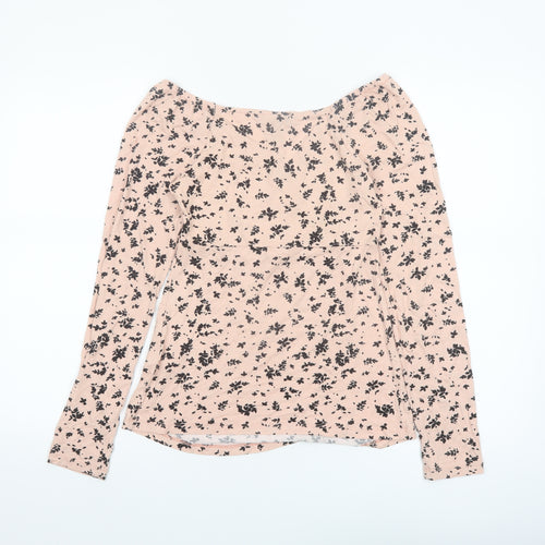 New Look Maternity Beige Floral Wrap Long Sleeve Top UK 8