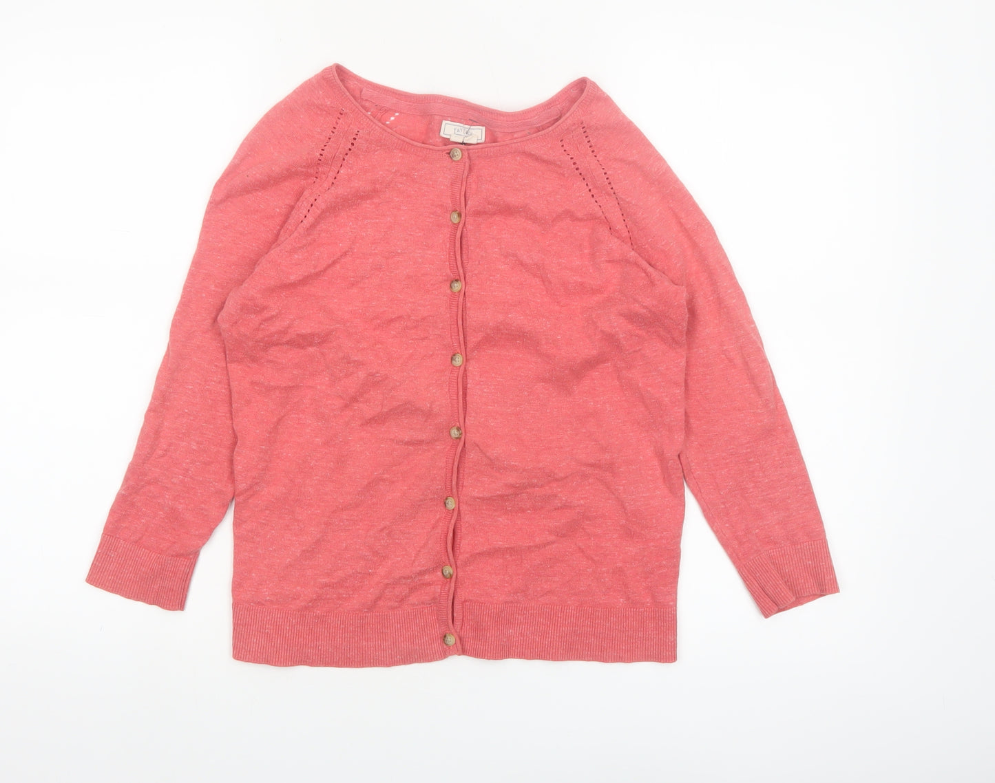 Fat Face Women’s Pink Cotton Button Cardigan Size 10