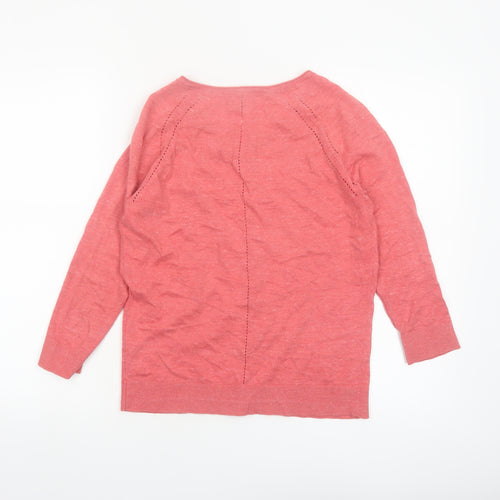 Fat Face Women’s Pink Cotton Button Cardigan Size 10