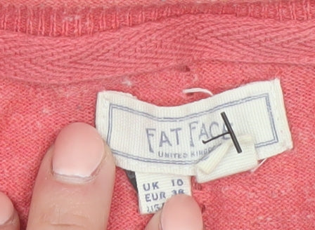 Fat Face Women’s Pink Cotton Button Cardigan Size 10
