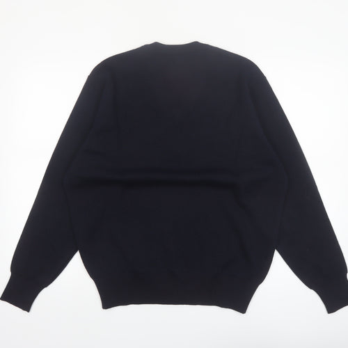 Gabicci Men's Black Wool Blend V-Neck Pullover Jumper L