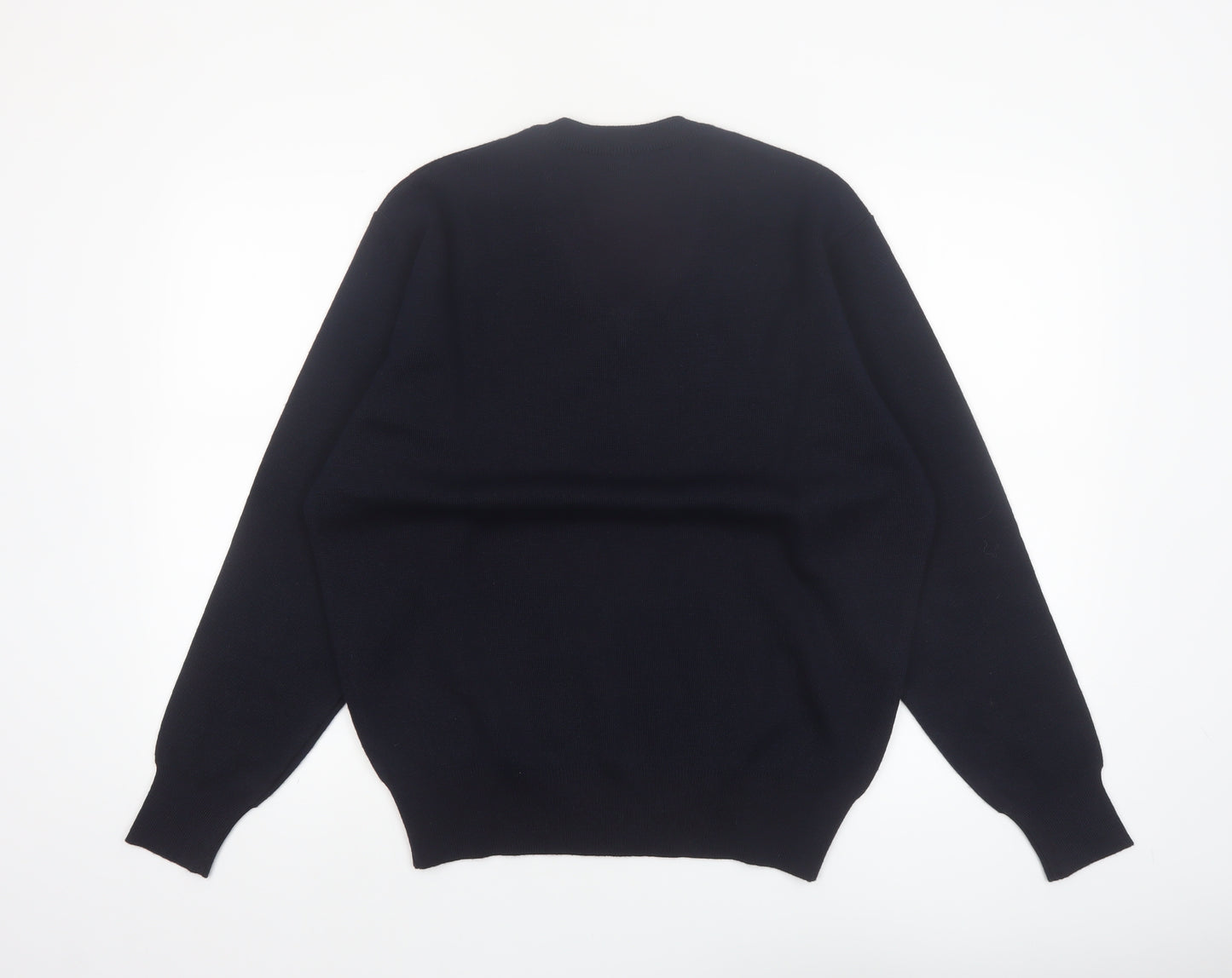 Gabicci Men's Black Wool Blend V-Neck Pullover Jumper L